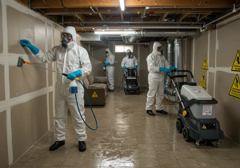 Basement Moisture Removal and Structural Drying process in Slocomb, AL